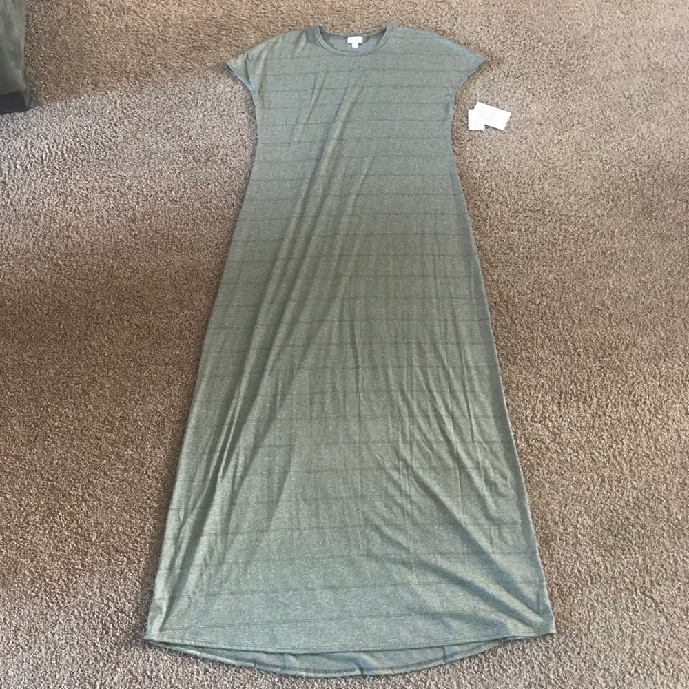 NWT Lularoe Maria Dress Large Olive Green